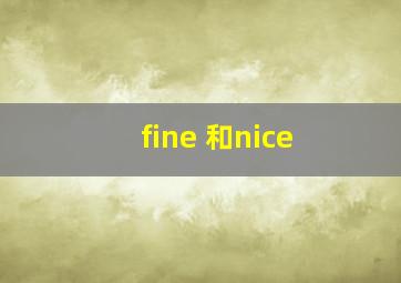 fine 和nice